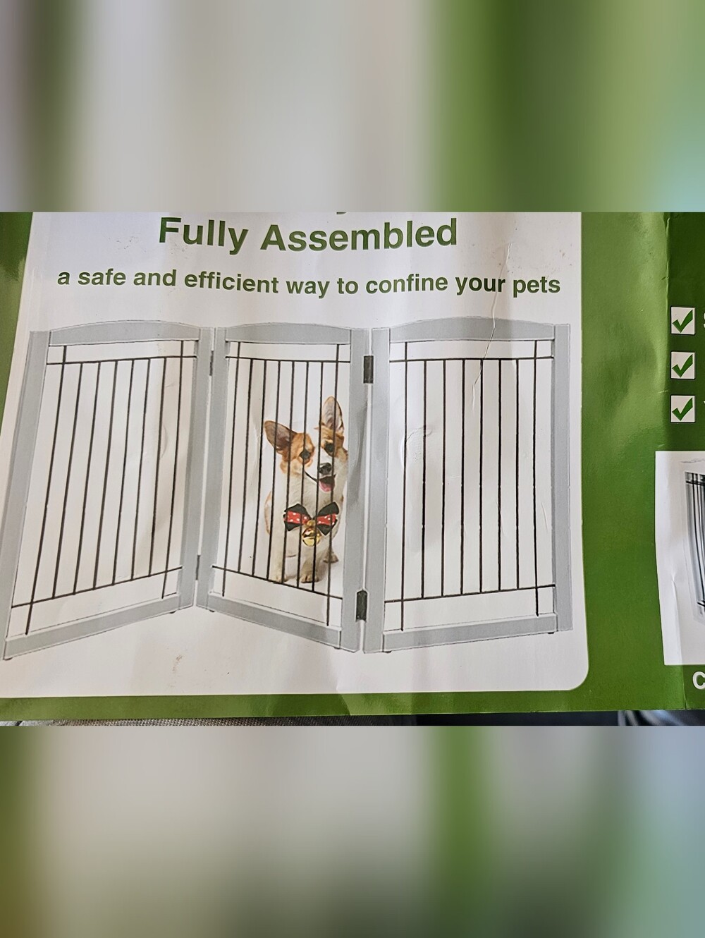 ZJSF Freestanding Foldable Wooden Pet Gate (24" Height -New with Damage